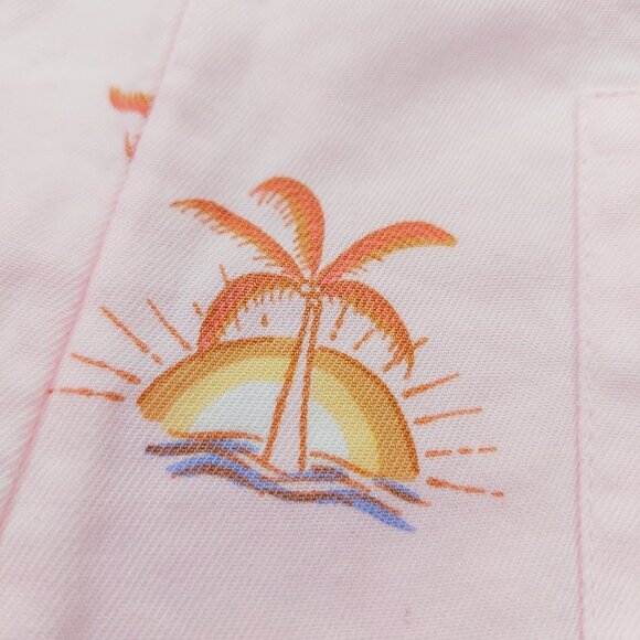 Billabong Romper Overalls Girls Small Soft Pink Palm Print Summer Outdoor Beach - Picture 5 of 12